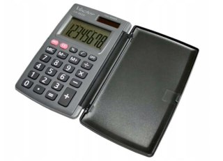 VECTOR Vector Kalkulator kieszonkowy z klapką KAV CH-862D, szary