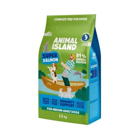 ANIMAL ISLAND ANIMAL ISLAND łosoś premium karma sucha dla psa 12kg