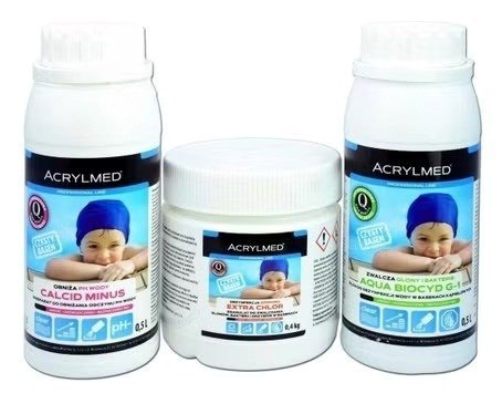 Acrylmed Acrylmed Zestaw do pielęgnacji wody basenowej do małych basenów Acrylmed Acrylmed Zestaw do pielęgnacji wody basenowej do małych basenów