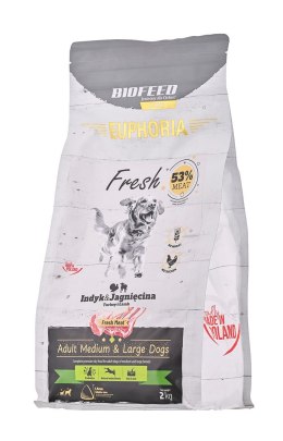 BIOFEED BIOFEED Euphoria Fresh Meat Indyk/Jagnię M/L 2kg