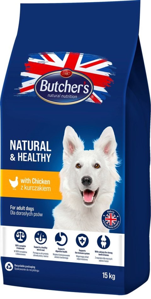Butcher's BUTCHER'S z kurczakiem 15kg - sucha karma dla psa (WYPRZEDAŻ)