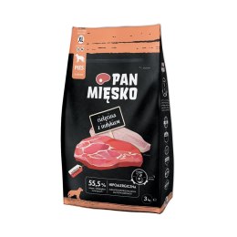 PAN MIĘSKO Pan Mięsko Cielęcina z indykiem sucha karma dla psa chrupki XL 3kg