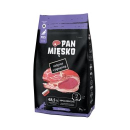 PAN MIĘSKO Pan Mięsko Cielęcina z jagnięciną sucha karma dla psa chrupki M 3kg