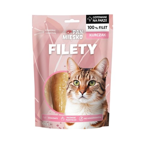 PAN MIĘSKO Pan Mięsko Przysmak dla kota Filety Kurczak 100g