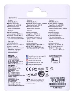 Patriot Memory SSD Patriot Viper P400 Lite M.2 PCI-Ex4 NVMe 2000GB