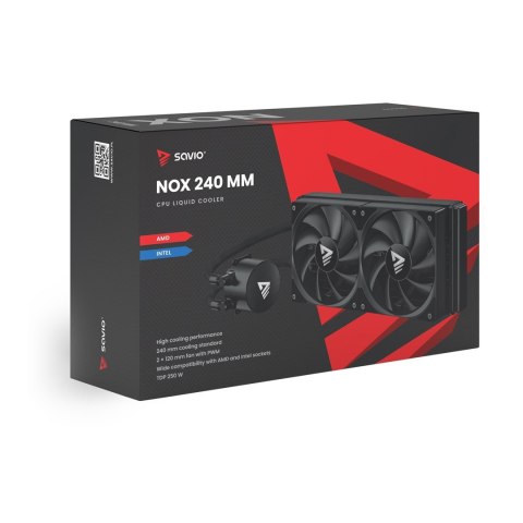SAVIO SAVIO CHŁODZENIE WODNE CPU 240 MM NOX SAVIO SAVIO CHŁODZENIE WODNE CPU 240 MM NOX