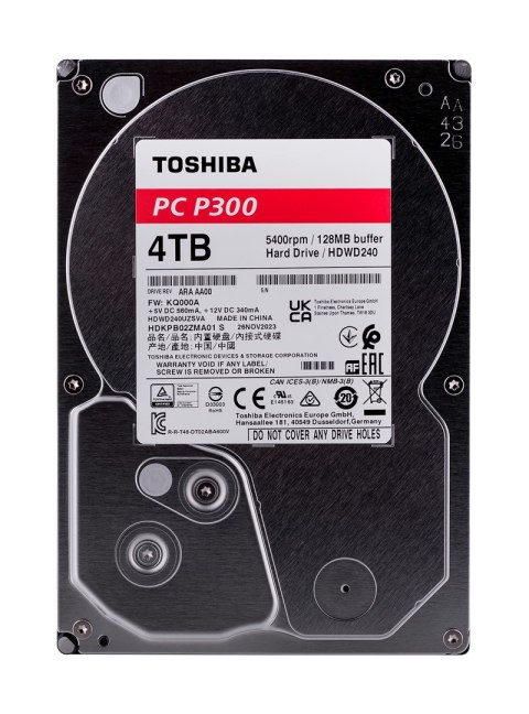 Toshiba Dysk HDD Toshiba P300 HDWD240UZSVA (4 TB ; 3.5"; 128 MB; 5400obr/min) Toshiba Dysk HDD Toshiba P300 HDWD240UZSVA (4 TB ; 3.5"; 128 MB; 5400obr/min)