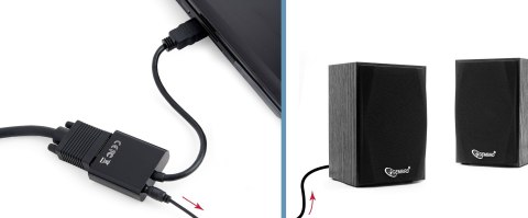 GEMBIRD Adapter GEMBIRD A-HDMI-VGA-03 (HDMI M - D-Sub (VGA) F; 0,15m; kolor czarny) GEMBIRD Adapter GEMBIRD A-HDMI-VGA-03 (HDMI M - D-Sub (VGA) F; 0,15m; kolor czarny)