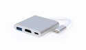 GEMBIRD GEMBIRD GEMBIRD MULTI ADAPTER USB TYP-C (M) -> USB TYP-C; USB 3.0; HDMI SREBRNY