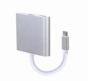 GEMBIRD GEMBIRD GEMBIRD MULTI ADAPTER USB TYP-C (M) -> USB TYP-C; USB 3.0; HDMI SREBRNY