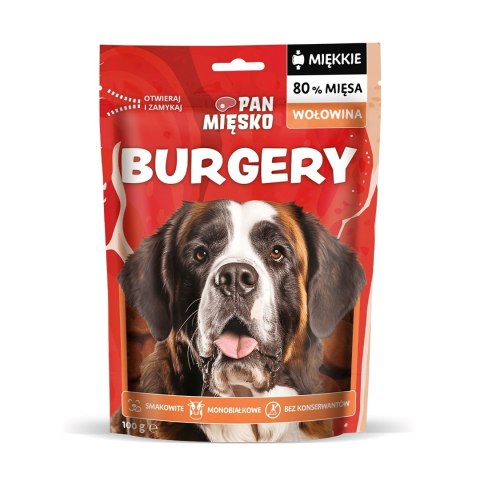PAN MIĘSKO Pan Mięsko Przysmak dla psa Burgery Wołowina 100g