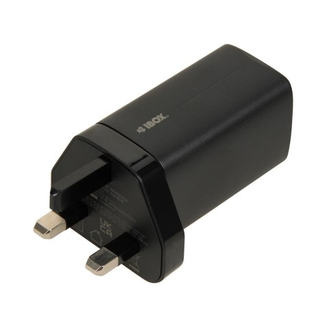 IBOX ŁADOWARKA SIECIOWA I-BOX C-65 GAN PD65W KABEL, CZARNA IBOX ŁADOWARKA SIECIOWA I-BOX C-65 GAN PD65W KABEL, CZARNA