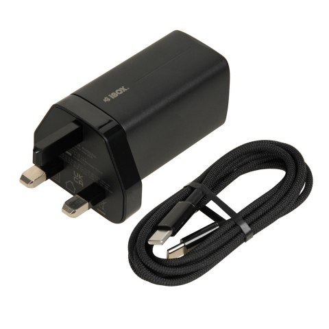 IBOX ŁADOWARKA SIECIOWA I-BOX C-65 GAN PD65W KABEL, CZARNA IBOX ŁADOWARKA SIECIOWA I-BOX C-65 GAN PD65W KABEL, CZARNA