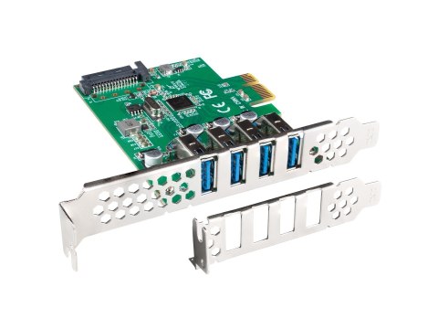 Lanberg LANBERG KARTA PCI-E X1 -> 4X USB-A 3.1 GEN1 ŚLEDŹ LOW PROFILE PCE-US3-004 Lanberg LANBERG KARTA PCI-E X1 -> 4X USB-A 3.1 GEN1 ŚLEDŹ LOW PROFILE PCE-US3-004