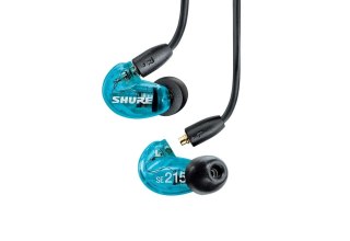 SHURE Shure SE215DYBL+UNI-EFS - Słuchawki douszne AONIC215 z pojedynczym przetwornikiem i kablem 3.5mm (niebieskie)