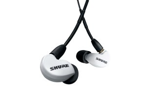 SHURE Shure SE215DYWH+UNI-EFS - Słuchawki douszne AONIC215 z pojedynczym przetwornikiem i kablem 3.5mm (białe)