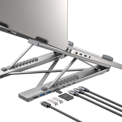 UNITEK UNITEK PODSTAWKA POD LAPTOP REGULOWANA + HUB USB-C/A, HDMI 2.0, PD 100W UNITEK UNITEK PODSTAWKA POD LAPTOP REGULOWANA + HUB USB-C/A, HDMI 2.0, PD 100W