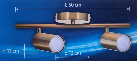 Activejet Listwa reflektorowa podwójna złota sufitowa ścienna Activejet SPECTRA kinkiet GU10 do salonu Activejet Listwa reflektorowa podwójna złota sufitowa ścienna Activejet SPECTRA kinkiet GU10 do salonu
