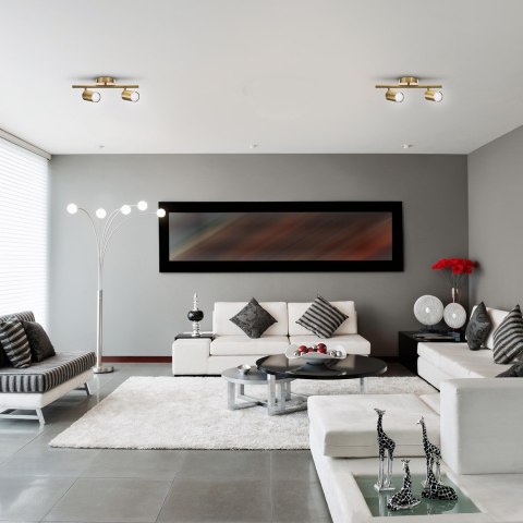 Activejet Listwa reflektorowa podwójna złota sufitowa ścienna Activejet SPECTRA kinkiet GU10 do salonu Activejet Listwa reflektorowa podwójna złota sufitowa ścienna Activejet SPECTRA kinkiet GU10 do salonu