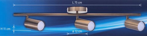 Activejet Listwa reflektorowa potrójna złota sufitowa ścienna Activejet SPECTRA kinkiet GU10 do salonu Activejet Listwa reflektorowa potrójna złota sufitowa ścienna Activejet SPECTRA kinkiet GU10 do salonu