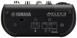 Yamaha Yamaha AG03 MK2 czarny - 3-kanałowy mikser do streamingu na żywo z interfejsem audio USB