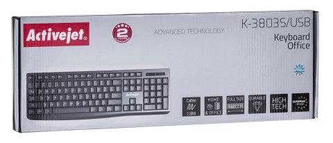 Activejet Activejet K-3803S Klawiatura przewodowa USB Activejet Activejet K-3803S Klawiatura przewodowa USB