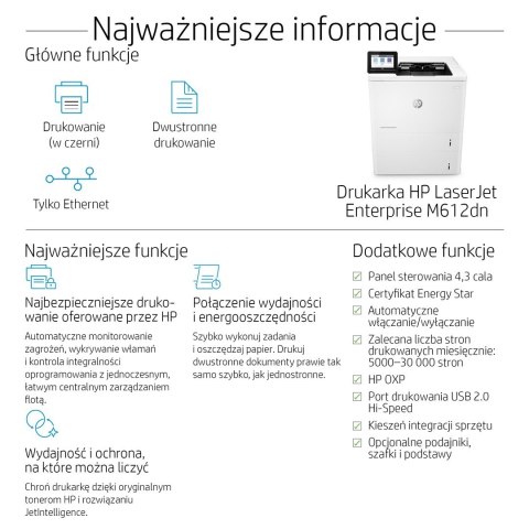 Hewlett-Packard DRUKARKA HP LaserJet Enterprise M612dn Hewlett-Packard DRUKARKA HP LaserJet Enterprise M612dn