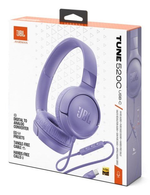 JBL Słuchawki nauszne JBL Tune520C USB-C Purple JBL Słuchawki nauszne JBL Tune520C USB-C Purple