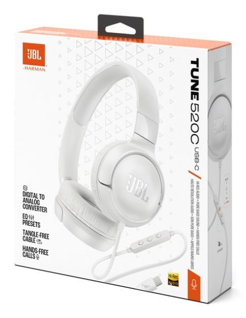 JBL Słuchawki nauszne JBL Tune520C USB-C White JBL Słuchawki nauszne JBL Tune520C USB-C White