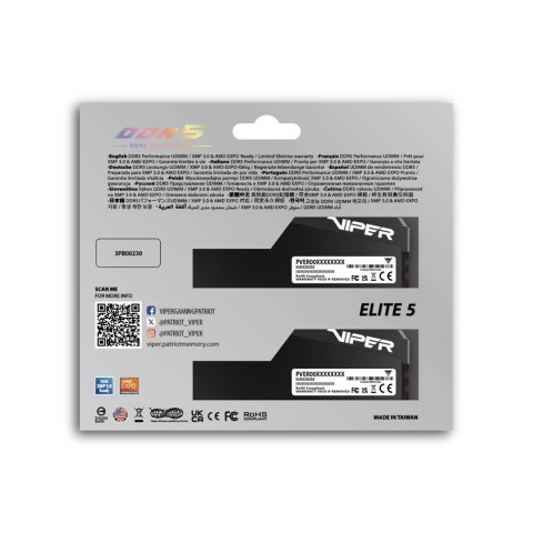 Patriot Memory Patriot Viper Elite 5 Ultra DDR5 2x48GB 6400MHz CL32 Black (WYPRZEDAŻ) Patriot Memory Patriot Viper Elite 5 Ultra DDR5 2x48GB 6400MHz CL32 Black (WYPRZEDAŻ)