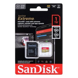 SanDisk KARTA PAMIĘCI SANDISK EXTREME microSDXC 1 TB 190/130 MB/s A2 C10 V30 UHS-I U3
