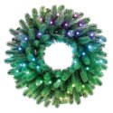 Twinkly Twinkly Wstępnie oświetlony wieniec - 50 RGB LED, Regal 24" zielony przewód, typ wtyczki C