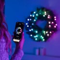 Twinkly Twinkly Wstępnie oświetlony wieniec - 50 RGB LED, Regal 24" zielony przewód, typ wtyczki C