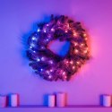 Twinkly Twinkly Wstępnie oświetlony wieniec - 50 RGB LED, Regal 24" zielony przewód, typ wtyczki C