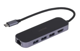 UNITEK UNITEK HUB USB-C 3.1, RJ-45,3XUSB-A,HDMI,4K,PD100W