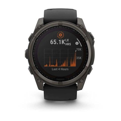 Garmin Zegarek sportowy Garmin Fenix 8 Solar Sapphire Titanium Carbon Grey DLC 51mm Czarny Garmin Zegarek sportowy Garmin Fenix 8 Solar Sapphire Titanium Carbon Grey DLC 51mm Czarny
