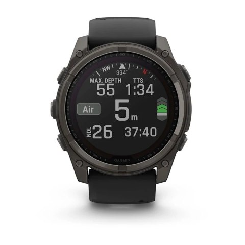 Garmin Zegarek sportowy Garmin Fenix 8 Solar Sapphire Titanium Carbon Grey DLC 51mm Czarny Garmin Zegarek sportowy Garmin Fenix 8 Solar Sapphire Titanium Carbon Grey DLC 51mm Czarny