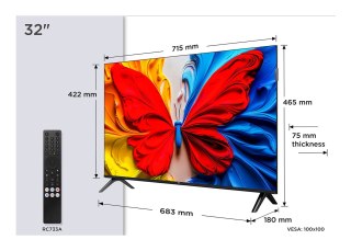 TCL Telewizor TCL 32S59K QLED 32'' Full HD Android TV Dolby Digital Plus DVB-T2 Metaliczny