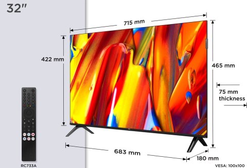 TCL Telewizor TCL 32V5C QLED 32'' Full HD Android TV Dolby Digital Plus DVB-T2 Czarny TCL Telewizor TCL 32V5C QLED 32'' Full HD Android TV Dolby Digital Plus DVB-T2 Czarny