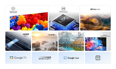TCL Telewizor TCL 43P69K LED 43'' 4K Ultra HD Google TV Dolby AC4 DVB-T2 Czarny TCL Telewizor TCL 43P69K LED 43'' 4K Ultra HD Google TV Dolby AC4 DVB-T2 Czarny