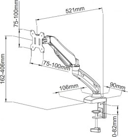 ART ART L-11GD - biurkowy uchwyt do monitora 13-27