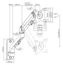 GEMBIRD GEMBIRD BIURKOWE REGULOWANE RAMIĘ/UCHWYT NA MONITOR DO MONTAŻU NA ŚCIANIE 17-27, VESA 100X100MM, DO DO 7 KG