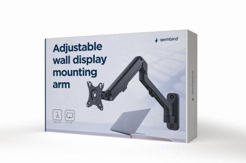 GEMBIRD GEMBIRD BIURKOWE REGULOWANE RAMIĘ/UCHWYT NA MONITOR DO MONTAŻU NA ŚCIANIE 17-27, VESA 100X100MM, DO DO 7 KG GEMBIRD GEMBIRD BIURKOWE REGULOWANE RAMIĘ/UCHWYT NA MONITOR DO MONTAŻU NA ŚCIANIE 17-27, VESA 100X100MM, DO DO 7 KG
