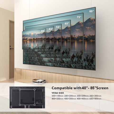 Maclean MACLEAN ULTRA PŁASKI UCHWYT ŚCIENNY DO TV, 40-85", MAX VESA 600X400, OBCIĄŻENIE DO 80KG MC-123 Maclean MACLEAN ULTRA PŁASKI UCHWYT ŚCIENNY DO TV, 40-85", MAX VESA 600X400, OBCIĄŻENIE DO 80KG MC-123