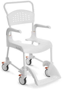 Medpunkt Etac Clean wózek toaletowo-prysznicowy zregulacją wysokości siedziska (47,5 do 60cm)- 4 hamulce, kol. śnieżny biały
