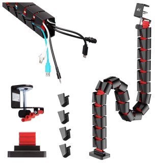 Nano RS NANO RS ORGANIZER KABLI / MASKOWNICA DO BIURKA, 1345MM, CZARNO CZERWONY RS125