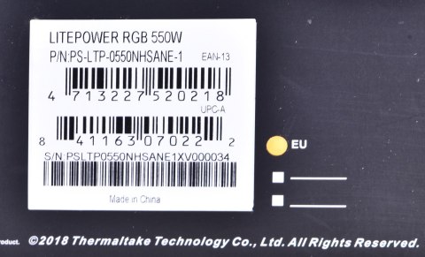 Thermaltake Zasilacz Thermaltake Litepower RGB PS-LTP-0550NHSANE-1 (550 W; Aktywne; 120 mm)