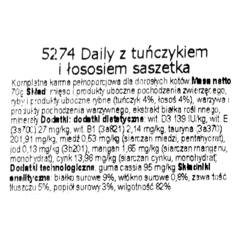 Almo nature ALMO NATURE Daily Menu Tuńczyk z łososiem - mokra karma dla kota - saszetka 70 g Almo nature ALMO NATURE Daily Menu Tuńczyk z łososiem - mokra karma dla kota - saszetka 70 g