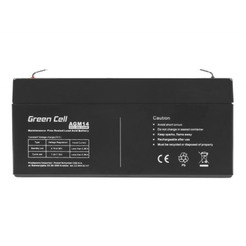 Green Cell GREEN CELL AKUMULATOR ŻELOWY AGM14 6V 3,2AH Green Cell GREEN CELL AKUMULATOR ŻELOWY AGM14 6V 3,2AH