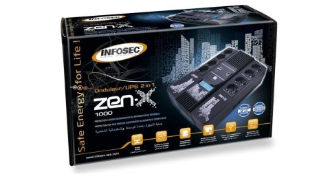 INFOSEC INFOSEC ZASILACZ AWARYJNY UPS ZEN-X 1000, 1000VA, 600W, 8X FR/SCHUKO INFOSEC INFOSEC ZASILACZ AWARYJNY UPS ZEN-X 1000, 1000VA, 600W, 8X FR/SCHUKO